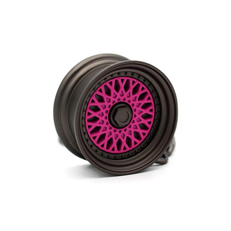 VmG-Store BBS Style Black / Chrome Rim Keyring - Solid