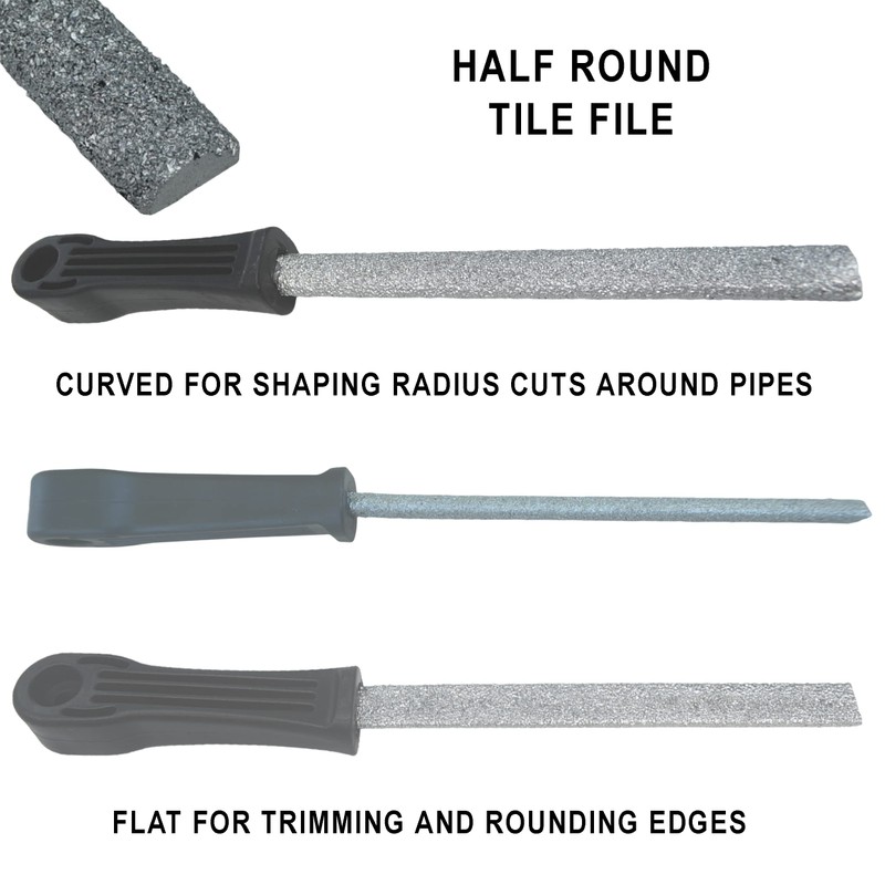 Tile File Tungsten Carbide Grit Edge File Medium Grit 6"