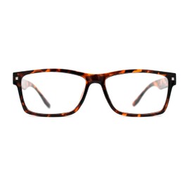 Classic Rectangle Horn Rim Plastic Fashion Clear Lens Eye Glasses Tortoise