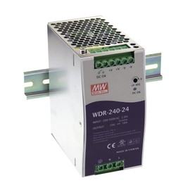 MEAN WELL WDR-240-48 Switching Din Rail Power Supply, Single Output, 240 Watt, 48VDC, 5 Amp