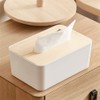 Tissue Box Plastic Removable Wood Cover Holder Storage Organizer for