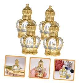 PACKOVE 4pcs Glass Roller Ball Perfume Bottles Refillable Essential Oil Rollers Compact Travel Sized Oil Bottles with Vintage Patterned Design for Portable Fragrance Dispenser
