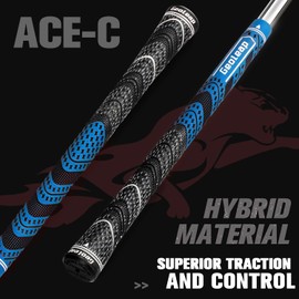 Geoleap ACE-C Golf Grips Set of 13- Cord Rubber, Hybrid Golf Club Grips, Standard/Mdisize, 10 Colors Optional.(Blue, Standard)