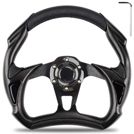 MOSNAI Golf Cart Steering Wheel Fit Club Car EZGO Yamaha Golf Carts Cool Racing Style EZGO Steering Wheel (Black)