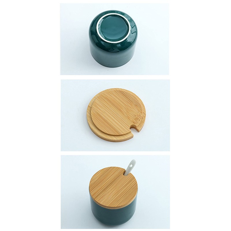 RockTrend Simple Pure Color Ceramic Spice Jar Seasoning Box Condiment