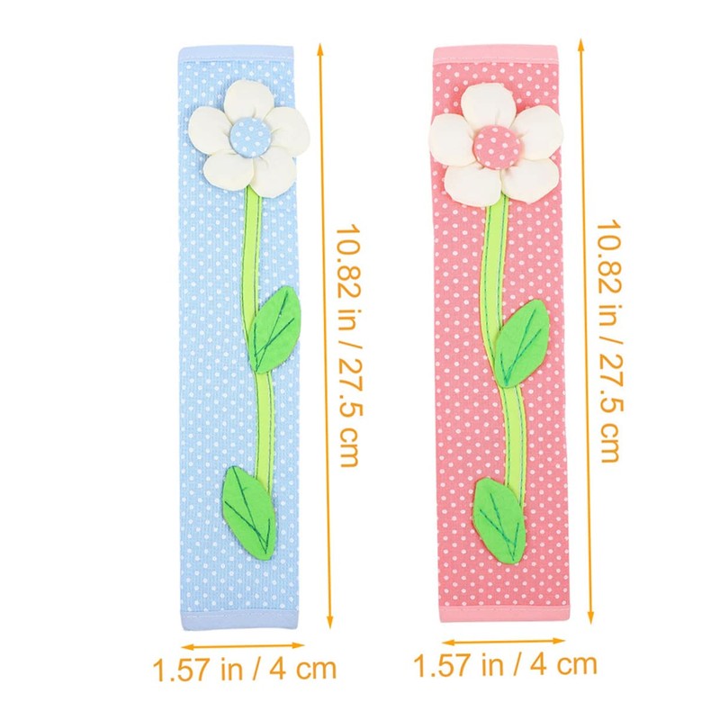 KOMBIUDA 2pcs Flower Decorated Refrigerator Door Handle Cover Kitchen Fridge