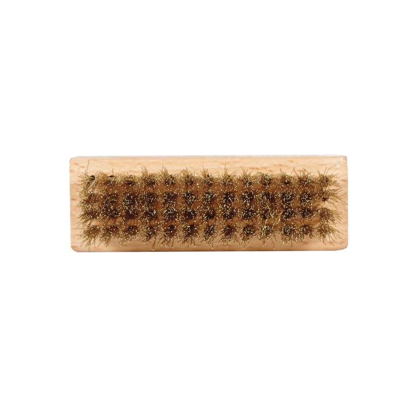 Kaps Quality Brass Shoe Brush, Handy and Portable, Wooden Handle,
