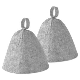lasuroa 2pcs Sauna Hats, Felted Sauna Hat Banya Sauna Cap Steam Russian Sauna Cap Felt Sauna Hat Set Steam Bath Shower Sauna Accessories Universal for Women Men (Grey)