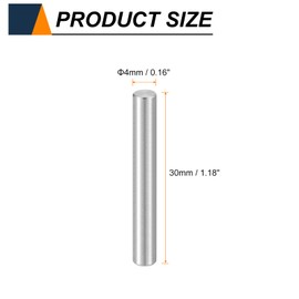 sourcing map 15pcs Dowel Pins M4(4mm) x 30mm 304 Stainless Steel Cylindrical Shelf Support Peg Pin Rod Fasten Elements for Metal Devices Wood Furniture DIY Installation, Silver