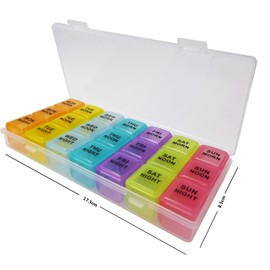 Pill Box ~ 7 Day Medication Storage Case (21 Slot Pill Case Days)