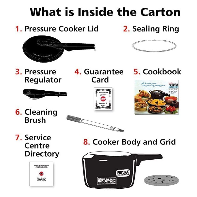 Hawkins Futura 3 Litre Pressure Cooker, Hard Anodised Inner Lid