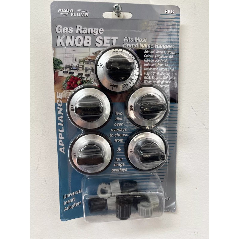 Aqua Plumb Gas Range Knob Set 5 PC W/ Universal