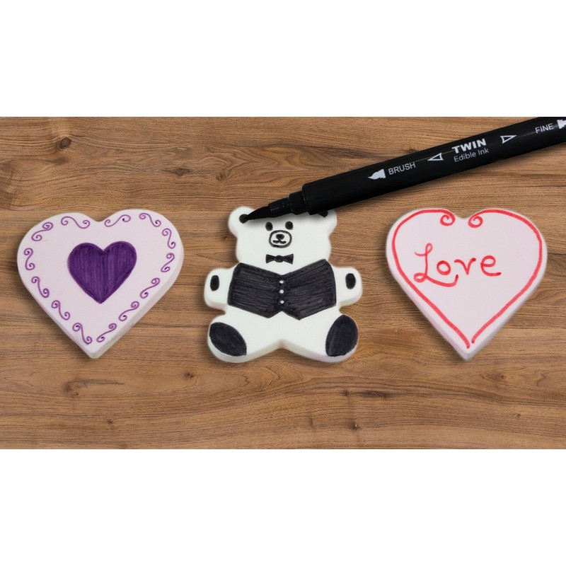 PME PE042 Edible Ink Brush and Fine Pen Black