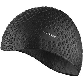 Aqua Speed Badekappe Damen | Schwimmkappe | Bademütze Mädchen | Badehaube wasserdicht | Silikon Schwimmmütze Lange Haare | Women Swimming Cap for Long Hair | Schwimmhaube | schwarz | Bubble