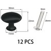 DDHOMIN 12 PCS Round Drawer Knobs Pulls,Cupboard Door Knobs (Black)