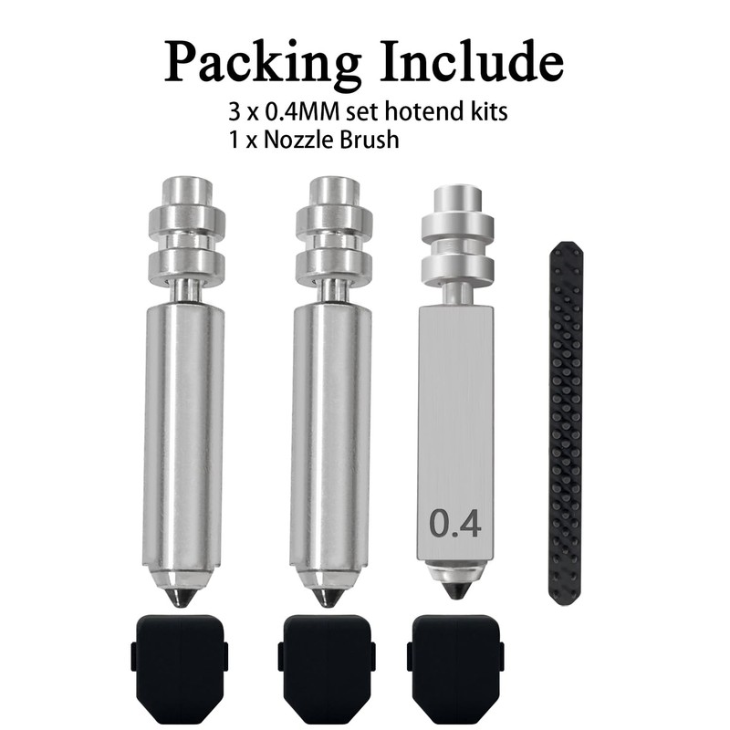 3PK 0.4mm Hardened Steel Integrated Nozzle for Anycubic Kobra X/Kobra