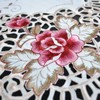 Sobeta Embroidered Table Cover,White Oval Lace Tablecloth Doily Embroidered Floral