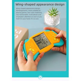 CZT Creative Brick Game Console Cool Wings Appearance on 2574 in 1 Block Games Handheld Slot Machine Retro Portable Electronic Game Toy Children (Blue)