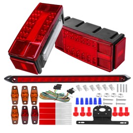 EXERAUO Boat Trailer Lights LED Kit, Submersible Boat Trailer Light, Stop Turn License Light IP68 w/Marker Lights, Wiring Harness Light Bar for Boat Truck Snowmobile