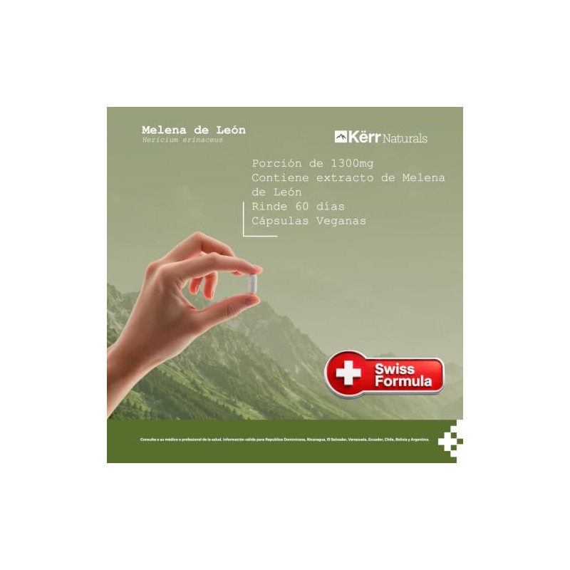 Kërr Naturals, Melena de León Extracto 1300 mg, 120 cápsulas