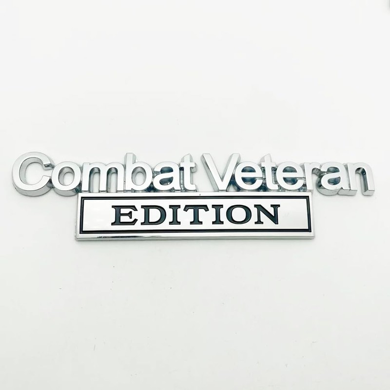 Pair Set Combat Veteran Edition Emblem 3D Badge Raised Decals