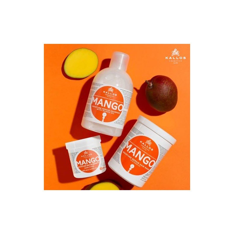 Kallos Cosmetics Mango Moisture Repair Shampoo, For Damaged Hair, 1L