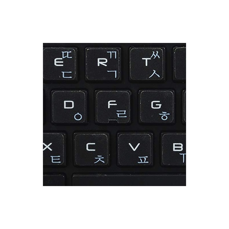 MAC Korean Keyboard Labels with White Lettering ON Transparent Background