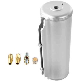 JEGS Round Recirculating/Coolant Overflow Tank/Catch Can | Billet Aluminum | Anodized Clear Finish | Made In USA