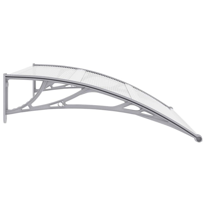 vidaXL Door Canopy with Brackets and Sheets in Grey/Clear