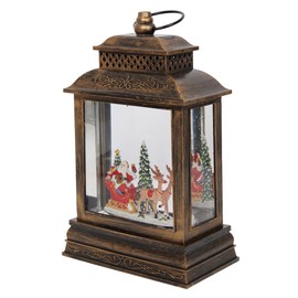 Alpine Corporation Santa Sleigh and Reindeer Snowglobe with LED and Music