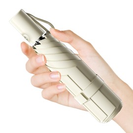 Moorrlii Automatic Mini Travel Windproof Folding Umbrella - UV Protection, Instant Open/Close for Rain/Sun, Small Compact Lightweight Design Fits in Tote Bag/Travel Case/Backpack for Commute, Women