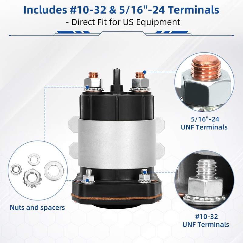 OEM TROMBETTA Solenoid 114-2411-020 Replacement, 24 Volt 225 Amp Continuous