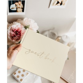 Lamare Wedding Guest Book - Elegant Guest Book Weddings Reception, Baby Shower, Polaroid Guest Book for Wedding and Special Events - 100 Blank Pages for Wedding Sign in and Photos
