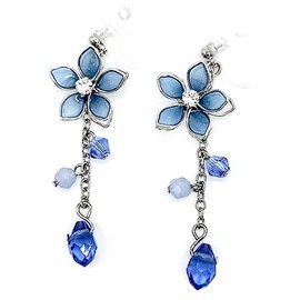 CHERRY Knot Flower Earrings, Non-Hole Earrings, Plated, Flowers, Swaying, Japanese Style, Adult, Cute, Women's, Popular (Resin Earrings, Earrings), Resin, Cubic Zirconia