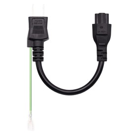 HMLTD Computer Cable, AC Power Cable, AC Cord, 2P, AC Power Cord, 3P Mickey Type, Male Earth, AC Cable, 0.7 ft (0.2 m), 7.9 inches (20 cm)