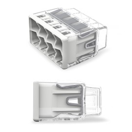 2773-408 | WAGO Wall-Nuts® PUSHWIRE® Splicing Connector | for Solid and Stranded Conductors | 8-Conductor | Light Gray Cover | [Box of 40 Pieces]