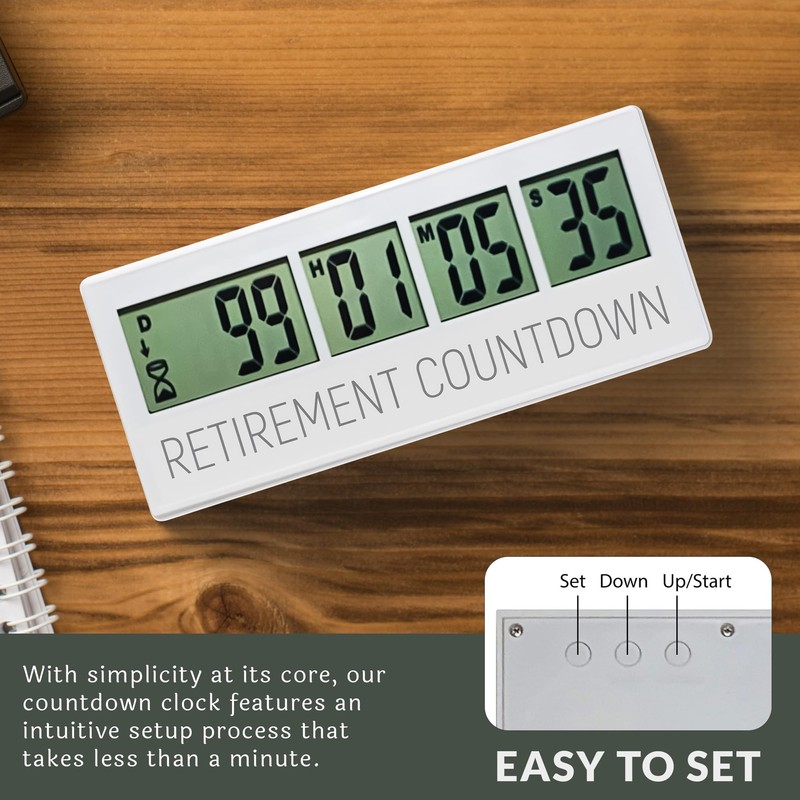 Countables Retirement Countdown Clock - Up to 999 Days LCD