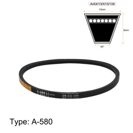 Sourcing Map A580 Rubber V-Belt 12 mm Wide 8 mm Thick for Washing Machine Drive Belt