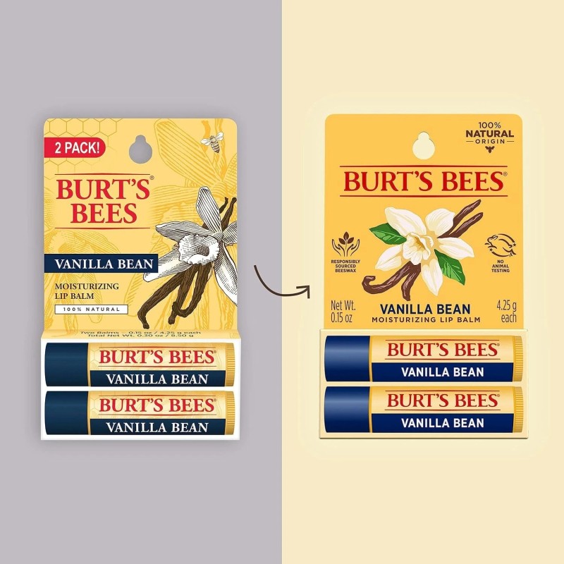 Burt's Bees Lip Balm Vanilla Bean Lip Moisturizer 2 Tubes