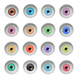 20pairs 15mm Glass Paper Sticker Human Eyes for Art Dolls Sculptures Props Masks Fursuits Jewelry Making Taxidermy Flatback