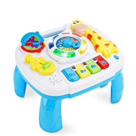 BACCOW Baby Toys 6 to 12-18 Months Musical Educational Learning Activity Table Center Toys for Toddlers Infants Kids 1 2 3 Year Olds Boys Girls Gifts Size 9.7 x 8.7 x 7.1 Inches
