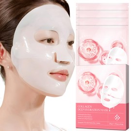 Akeeronn Collagen Face Mask, Bio-Collagen Deep Hydrating Overnight Mask with Hyaluronic Acid, Anti Wrinkle Lifting Mask for All Skin Types, Anti Aging Facial Mask,Pore-Minimizing,Firming&Elasticity(4 PCS)