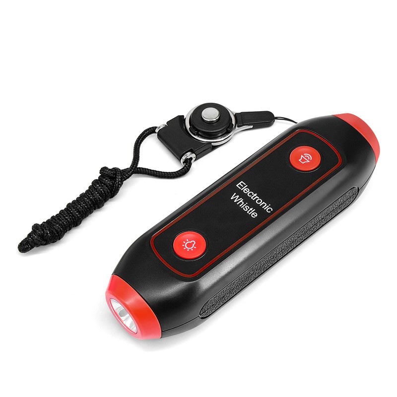 Electronic Whistle Handheld Electric Whistle with Lanyard SOS Light Flashlight