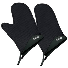 Spring GRIPS Ofenhandschuhe Hitzebeständig | Neopren | -40° bis 250°C | rutschfest | universelle Größe, 23x15cm | Schwarz | Topfhandschuhe Set