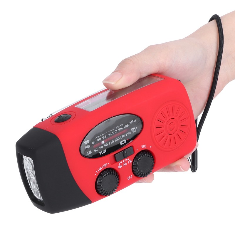 QQT088 ABS Solar Energy Emergency Multifunction Hand Crank Radio Support