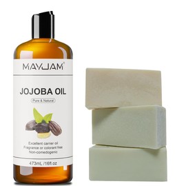 MAYJAM Jojoba Oil for Hair, 16 Fl Oz Pure and Natural Cold Pressed Unrefined, Deeply Moisturizing Body Oil Jojoba Carrier Oil for Essential Oils Mixing