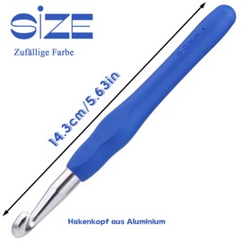 Benlay 9.0 mm Crochet Hooks for Crochet and Knitting, Ergonomic Crochet Hooks with Soft Handles for Arthritic Hands, Lightweight and Comfortable Crochet Tool, Crochet Tool for Knitting Beginners