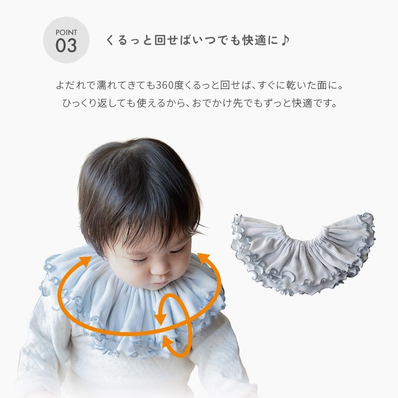 SOWAN Frill Collar Bib Teleco 360 Degree 2-Piece Set Made