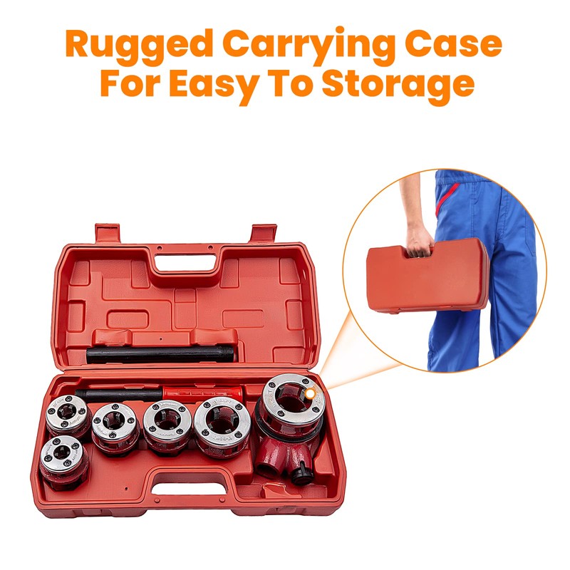 maXpeedingrods BSPT Ratchet Pipe Threader Kit, Manual Ratcheting Pipe Threading