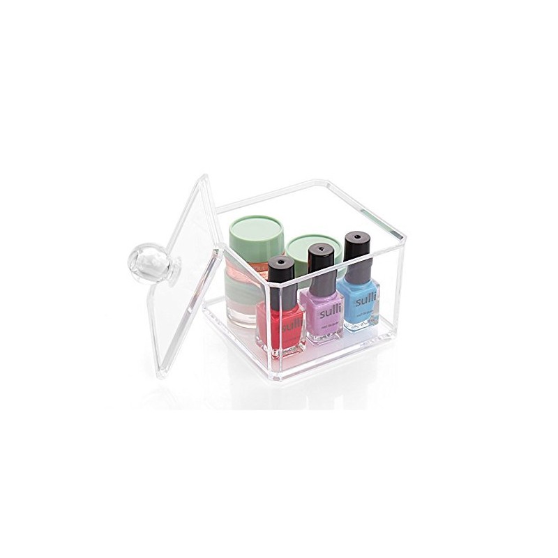 Kamay's Transparent Cube Cotton Ball Pad Swabs Q-Tips Make Up